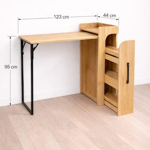 Folding Bar Table with Storage: Handmade Kitchen Breakfast Table image 2