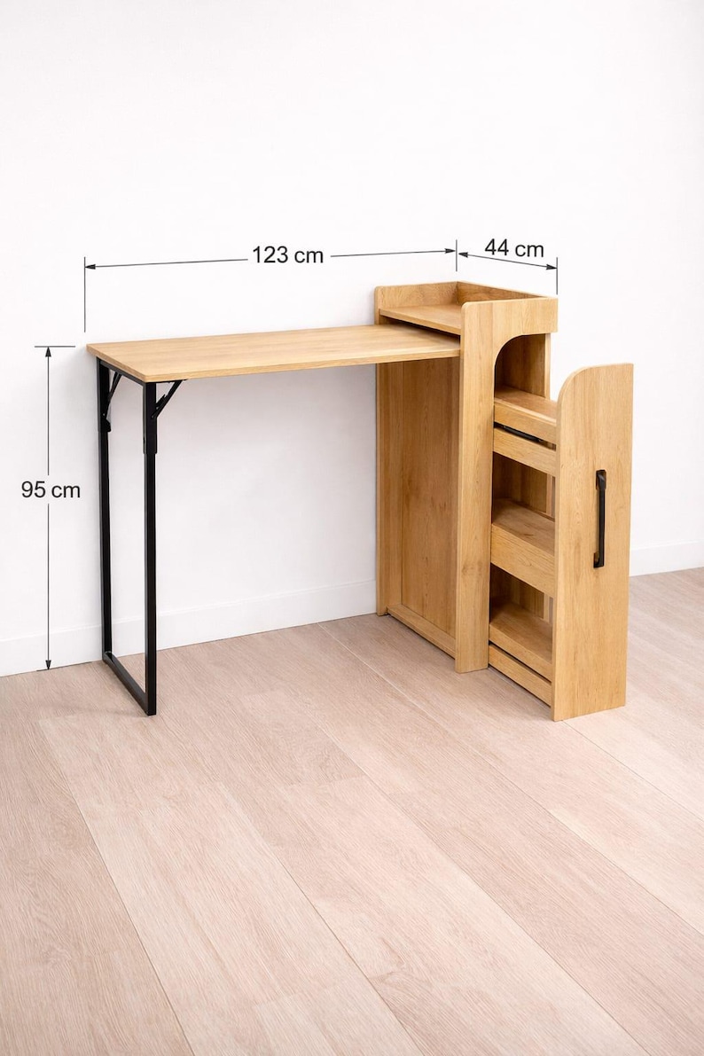 Folding Bar Table with Storage: Handmade Kitchen Breakfast Table image 2