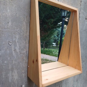 Natural Wooden Mirror, Rectangular Mirror zdjęcie 6