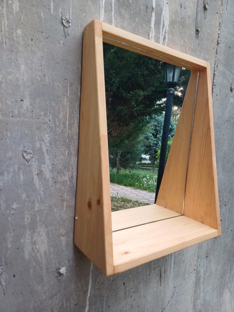 Natural Wooden Mirror, Rectangular Mirror zdjęcie 6