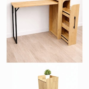 Folding Bar Table with Storage: Handmade Kitchen Breakfast Table image 3