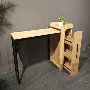 Folding Bar Table with Storage: Handmade Kitchen Breakfast Table image 6