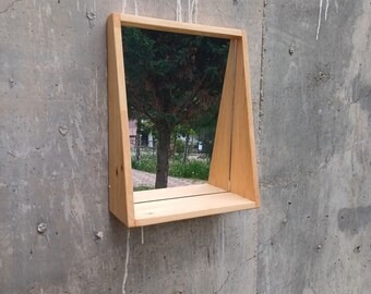 Natural Wooden Mirror, Rectangular Mirror