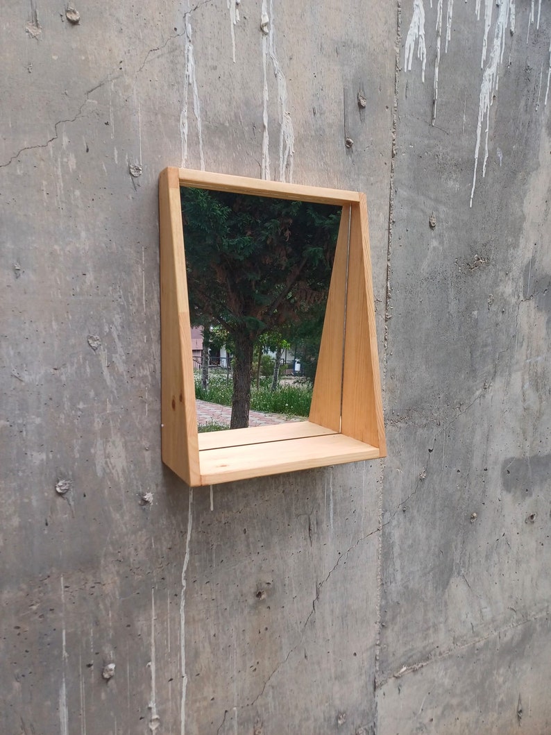 Natural Wooden Mirror, Rectangular Mirror zdjęcie 1