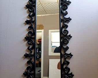 Handmade Wooden Gothic Wall Mirror: Antique Baroque Photo Frame