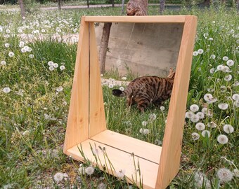 Natural Wooden Mirror, Rectangular Mirror