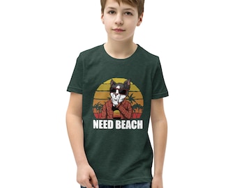 Youth Short Sleeve T-Shirt This free cat need beach