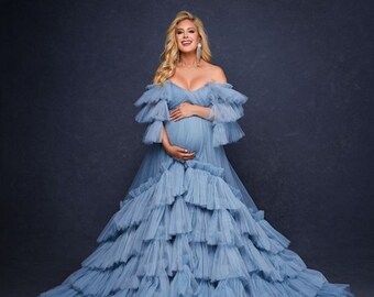 Mommy To Be Custom Gown, Pregnancy Gown, Maternity Gown, Custom Maternity Tulle  For Baby Shower, Maternity Photo Props, Photography NG018