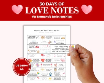 Herzliche Erklärungen: Druckbare Liebesbriefe für Paare - 30 Tage romantische Nachrichten & Valentinstags-Paket zum Ausdrucken