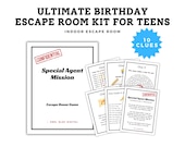 Teen Special Agent Birthday Escape Room Printable - DIY Spy Adventure, Secret Agent Birthday Escape Room Kit - Detective Adventure