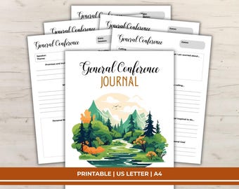 General Conference Journal Printable, Spiritual Study Planner & Goal Tracker for Teens and Adults: Conference Notebook Instant Download