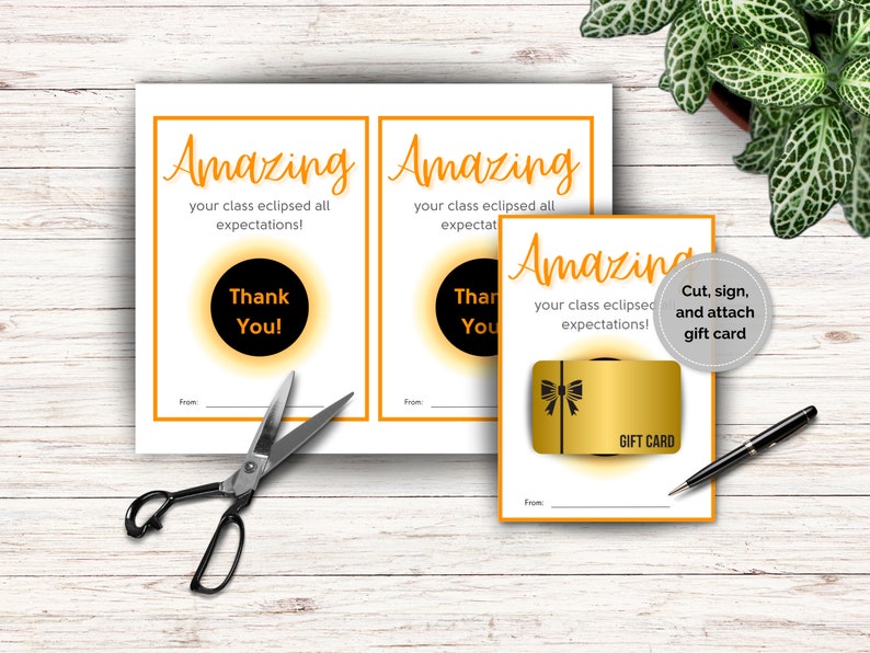 Instructor Gift Teacher Gift Card Holder, Printable Gift for Teachers, Instructor Gift ...