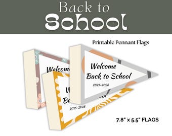 Colorful Boho Pennant Flags for Trendy Back to School 2025-2026, Stylish Photo Prop Set for 1st Day of school Decor