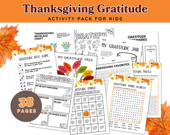 Kids' Thanksgiving Gratitude Activities - Downloadable Printable Fun! Thanksgiving Gratitude Pack for Kids - Creative Printable Activities!