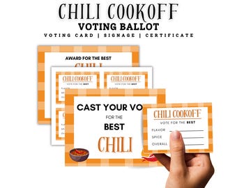 Chili Cookoff Essentials: Ballots and Certificates Bundle for Your Contest, Chili Cookoff Kit - Ballots and Certificates Set
