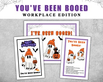 Boo Your Co-Workers: Fun Halloween Activity for the Office, Halloween Office Game - You’ve Been Booed, You Have Been Booed Printable Kit