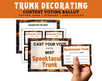 Gruseliger Halloween-Trunk-Dekoration-Contest-Stimmzettel & Urkunden-Set, festliches Halloween-Trunk-Dekorationspreise Kit