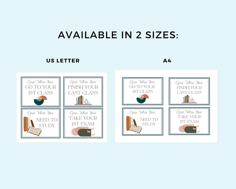 Chic Boho Style College Care Package Labels - Open When Letters for ...