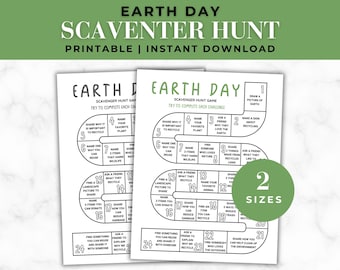 Earth Day Scavenger Hunt Game - Eco-Friendly Activity for Tweens, Teens, and Adults, Eco-Friendly Earth Day Printable Activity