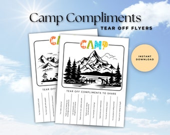 Camp Komplimente Abreißflyer, Camp Freundlichkeit, Familientreffen Campout Aktivitäten