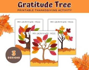 My Gratitude Tree Activity Printable, Gratitude Tree Craft Kit for Kids - Fun Family Activity, Thanksgiving Thankful Tree - Digital Download