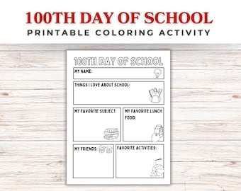 Celebrate the 100th Day of School with Fun Kids Activity Coloring Page, 100th Day of School Drawing Activity for Young Children