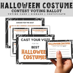 Spooky Party Essentials: Halloween Costume Contest Ballots & Certificates Printable Bundle, Printable Halloween Costume Contest Kit