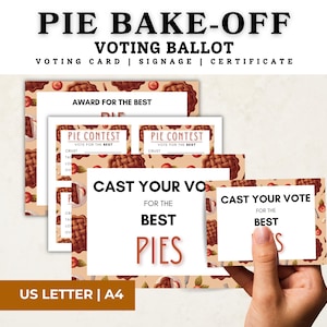 Conjunto de imprimíveis premiados para concurso de confeitaria de tortas, pacote de concurso de confeitaria de tortas: cédulas e prêmios, kit de concurso de confeitaria de tortas para impressão