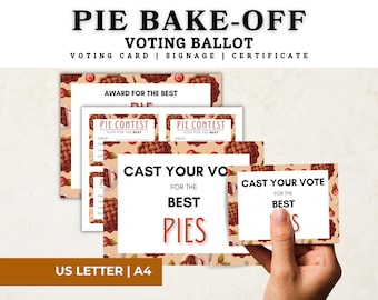 Award-Winning Pie Baking Contest Printables Set, Pie Baking Competition Bundle: Ballots & Prizes, Printable Pie Bake-Off Contest Kit