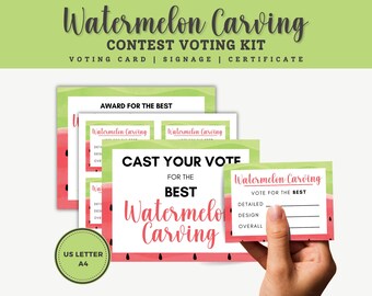 Watermelon Carving Contest Kit zum Ausdrucken, Party Fruit Contest Set für den Sommer