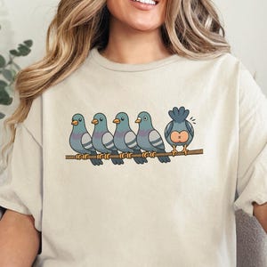 Pigeon Shirt, Floral Pigeon Shirt, Bird Shirt, Pigeon Lover Gift, Gift For Girlfriend, Gift For Best Friend, Animal Protection Shirt