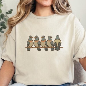 Pigeon Shirt, Floral Pigeon Shirt, Bird Shirt, Pigeon Lover Gift, Gift For Girlfriend, Gift For Best Friend, Animal Protection Shirt