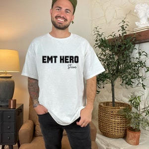Custom EMT shirt Personalized EMT Shirt Name choice EMT apparel Individualized first responder top shirt Personalized paramedic gift