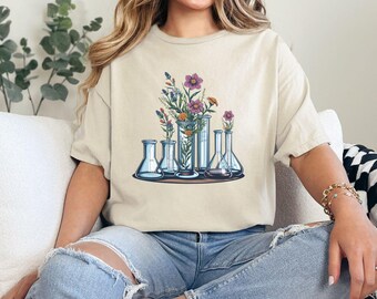 Floral Chemistry Teacher Shirt, Science Lab Tee