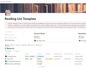 Reading Log Template