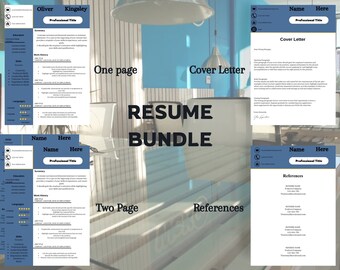 Resume, Resume Template, CV, CV Template, Editable, Customise, Canva, Cover Letter, References, Resume Bundle, Download, Modern Resume