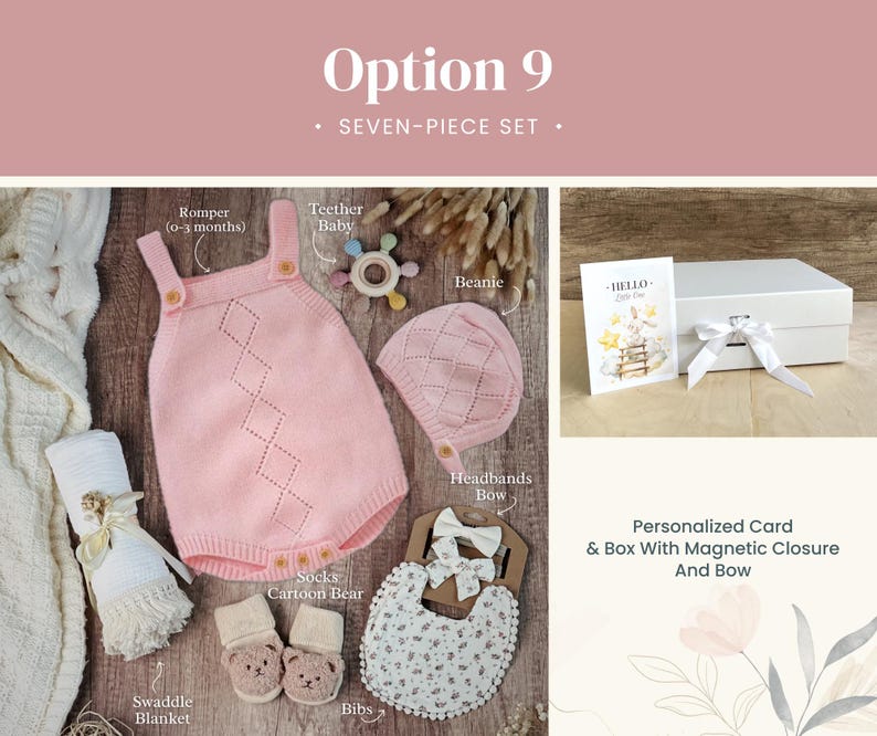 Baby Gift Box, Baby Shower Gift Box, Baby Gift Box Set, Baby Girl Present, Welcome Baby Gift, Newborn Gift Set, Baby Shower Gift Basket Option 9