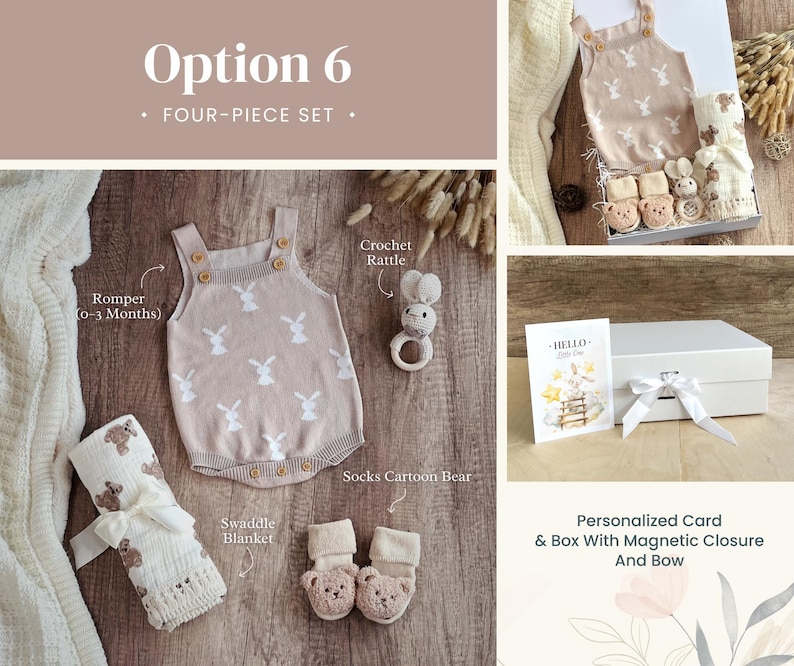 Baby Gift Box, Baby Shower Gift Box, Baby Gift Box Set, Baby Girl Present, Welcome Baby Gift, Newborn Gift Set, Baby Shower Gift Basket Option 6