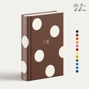 Caderno personalizado, diário com monograma inicial, capa dura e brochura com espiral, páginas pautadas com grade de pontos, caderno personalizado