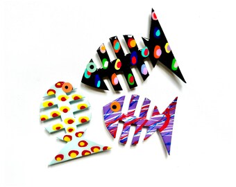 Colección SLAY. ¡Lleva los coloridos y originales imanes de peces Friends a tu cocina u oficina! ¡Colores divertidos y vibrantes, fijación fuerte!