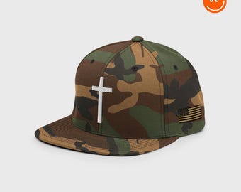 Camo Cross Snapback Hat