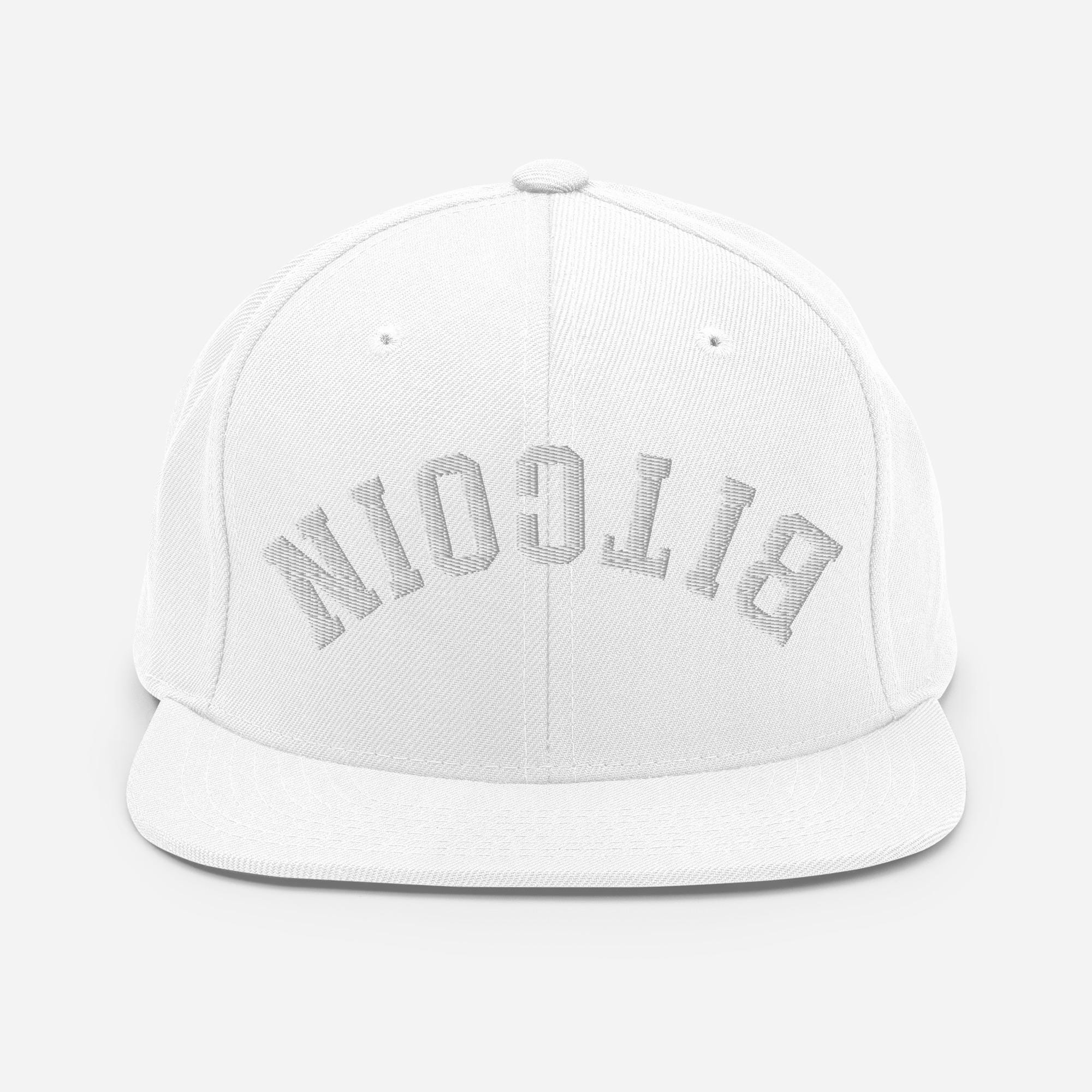ホワイトオンホワイトの逆さまビットコインスナップバックハット - Etsy 日本