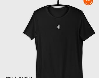 Embroidered Bitcoin T-Shirt: Michael Saylor Style, Fitted BTC Tee on Bella Canvas