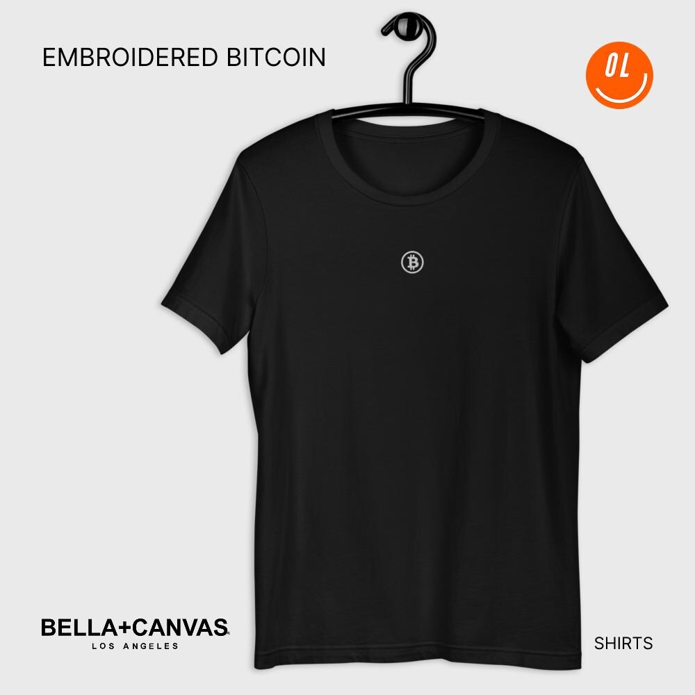 刺繍入りビットコインTシャツ：マイケル・セイラースタイル、ベラキャンバスのフィットBTC Tシャツ - Etsy 日本