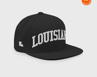 Cappellino snapback con ricamo Louisiana State: cappellino da baseball con visiera piatta