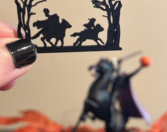 Miniature Headless Horseman & Ichabod Crane Silhouette | 1:12 scale