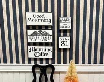 Miniature Halloween Wood Signs