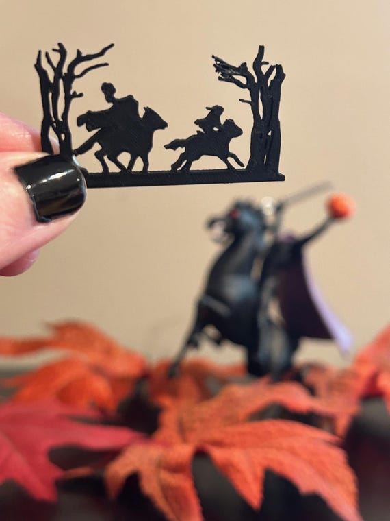 NEW Miniature Headless Horseman & Ichabod Crane Silhouette | 1:12 scale