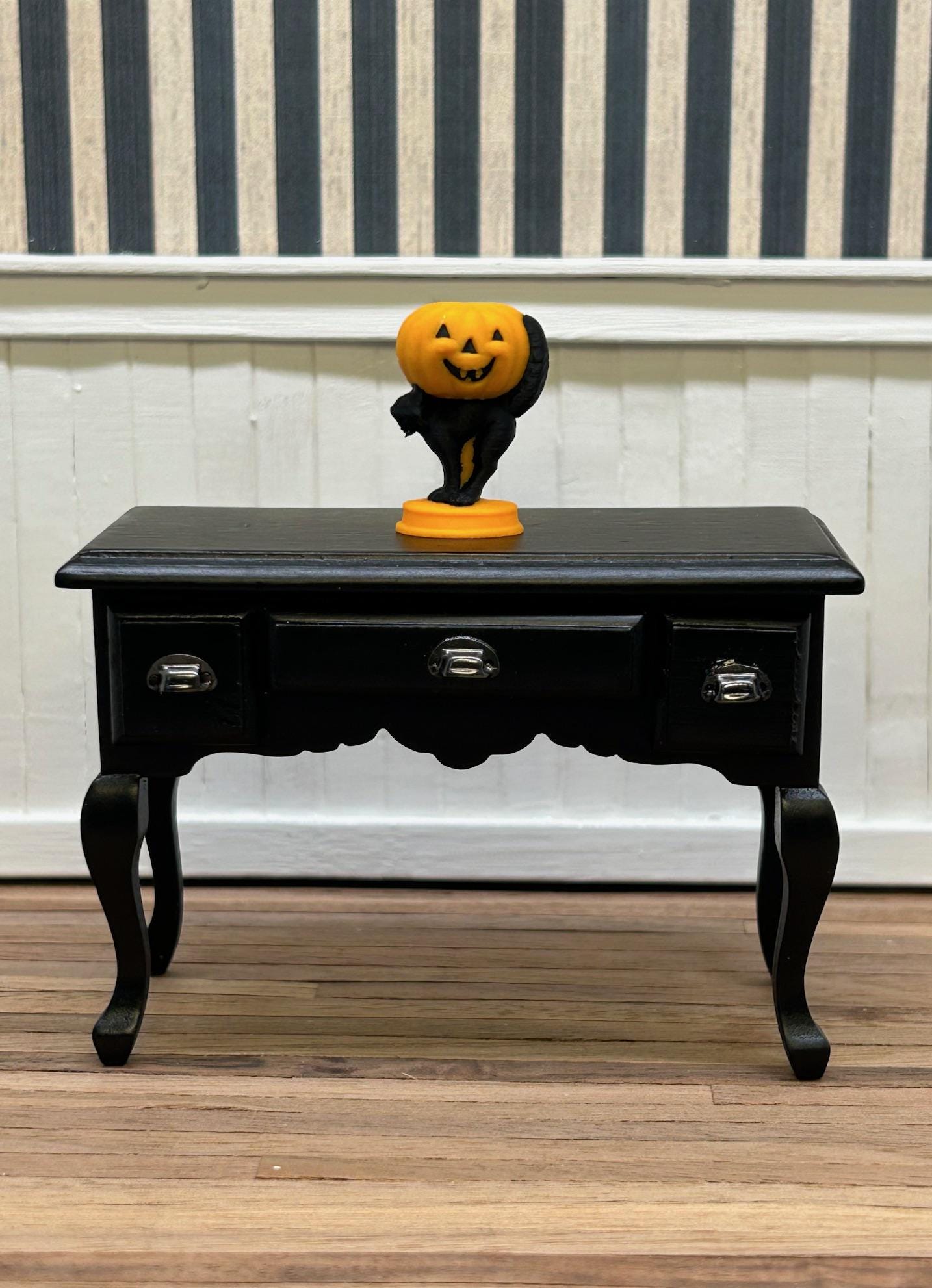 Miniature Halloween General Foam Black Cat Pumpkin Blow Mold
