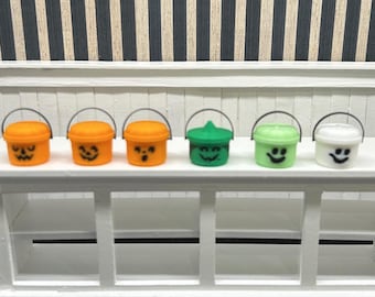 SET of 6 Miniature McDonald's Halloween Happy Meal Pails | 1:12 scale